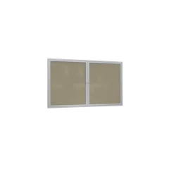 Ghent 1 Door Enclosed Vinyl Bulletin Board with Satin Frame, 2x3