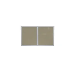 Ghent 1 Door Enclosed Vinyl Bulletin Board with Satin Frame, 2x3
