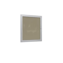 Ghent 1 Door Enclosed Vinyl Bulletin Board with Satin Frame, 30x36