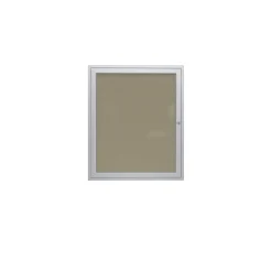 Ghent 1 Door Enclosed Vinyl Bulletin Board with Satin Frame, 30x36