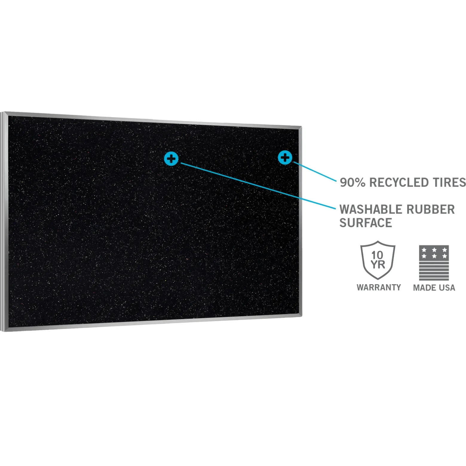 Ghent Recycled Bulletin Board with Aluminum Frame, 4x6