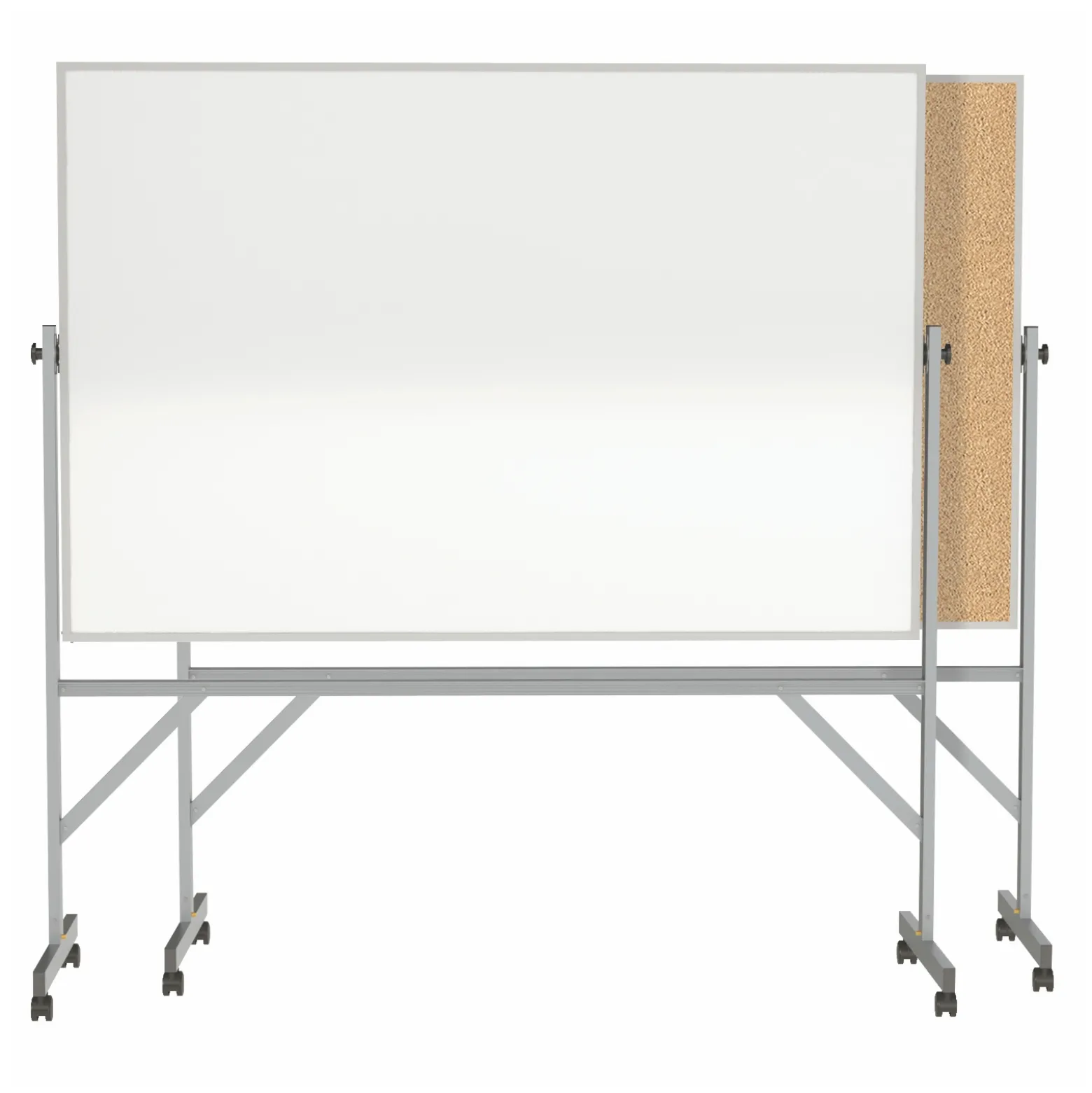 Ghent Reversible Whiteboard / Cork Bulletin Board with Aluminum Frame, 4x6