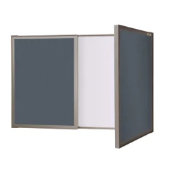 Ghent VisuALL PC Whiteboard Cabinet w/ Fabric Bulletin Board Doors