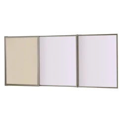 Ghent VisuALL PC Whiteboard Cabinet w/ Fabric Bulletin Board Doors