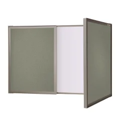 Ghent VisuALL PC Whiteboard Cabinet w/ Fabric Bulletin Board Doors