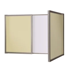 Ghent VisuALL PC Whiteboard Cabinet w/ Fabric Bulletin Board Doors