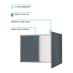 Ghent VisuALL PC Whiteboard Cabinet w/ Fabric Bulletin Board Doors