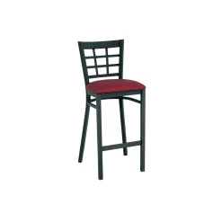 Grid-Back Stool with Black Frame