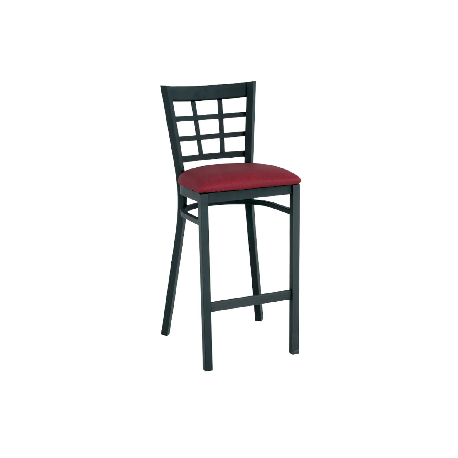 Grid-Back Stool with Black Frame