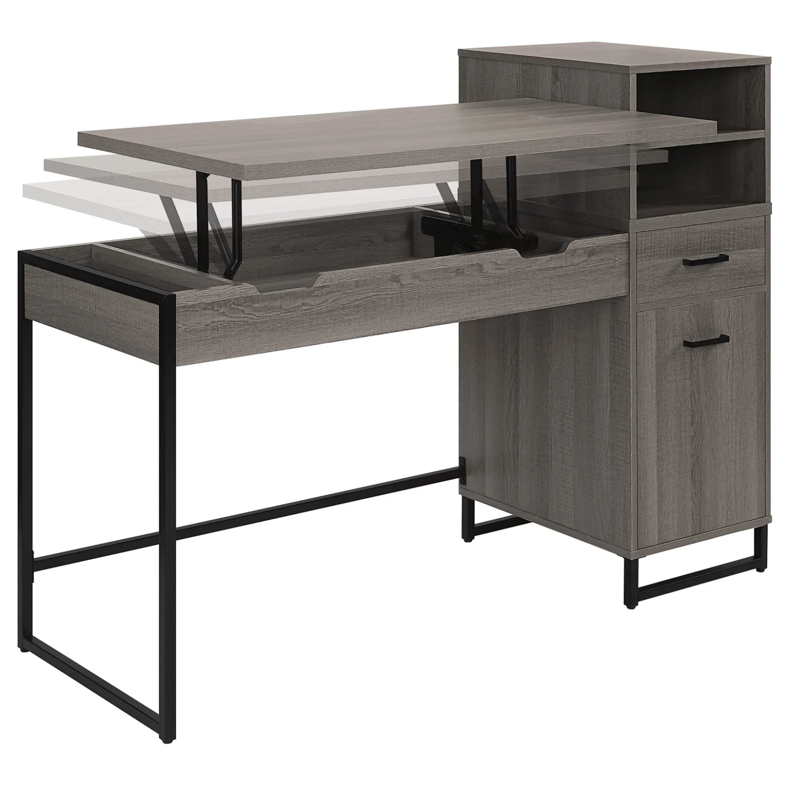 Hagney Lane Sit-Stand Adjustable Writing Desk w/ Storage