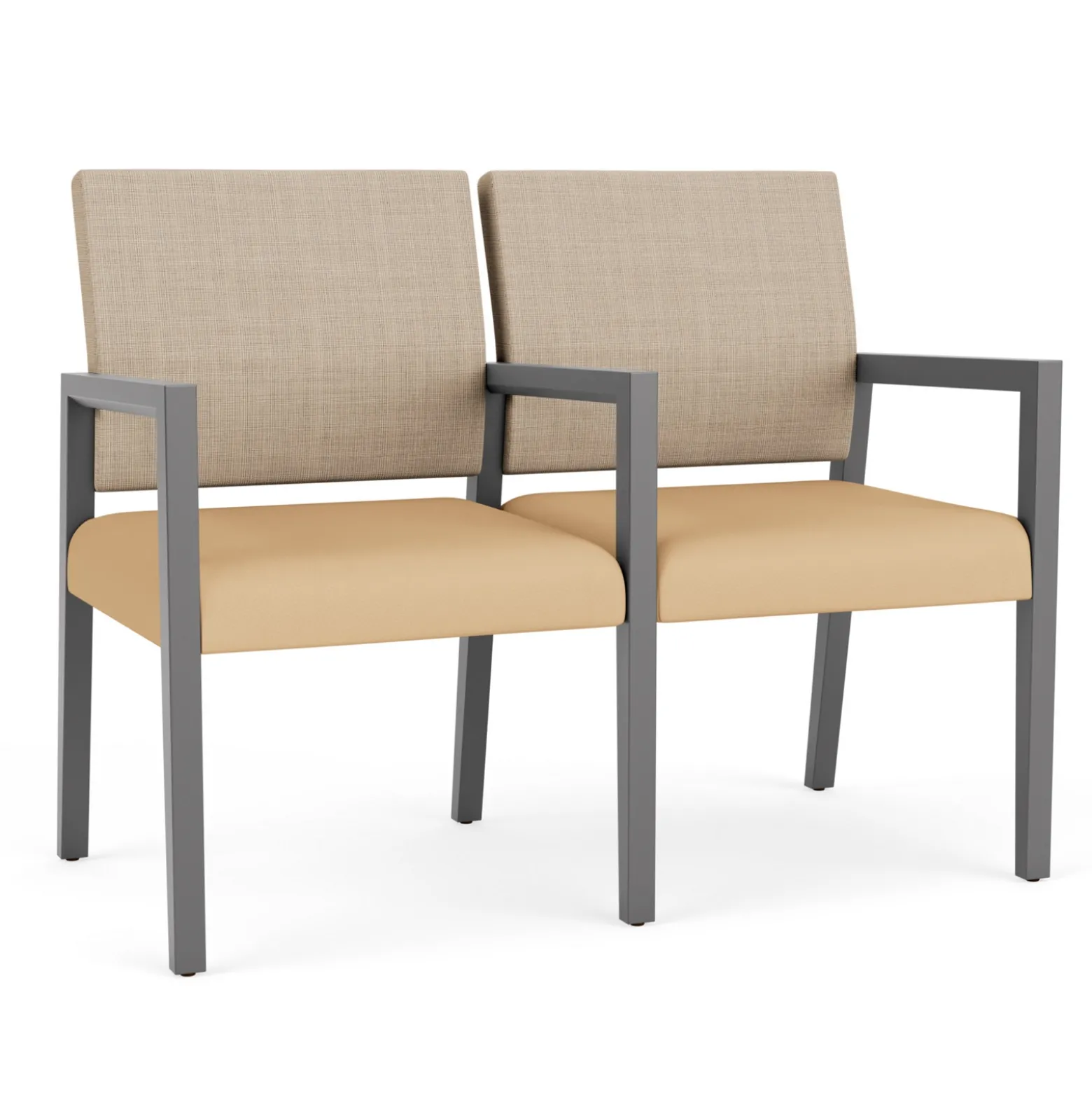 Hampton 2 Seat Sofa with Center Arms in Designer Upholstery