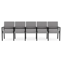 Hampton Five Seat Sofa with Center Arms in Designer Upholstery