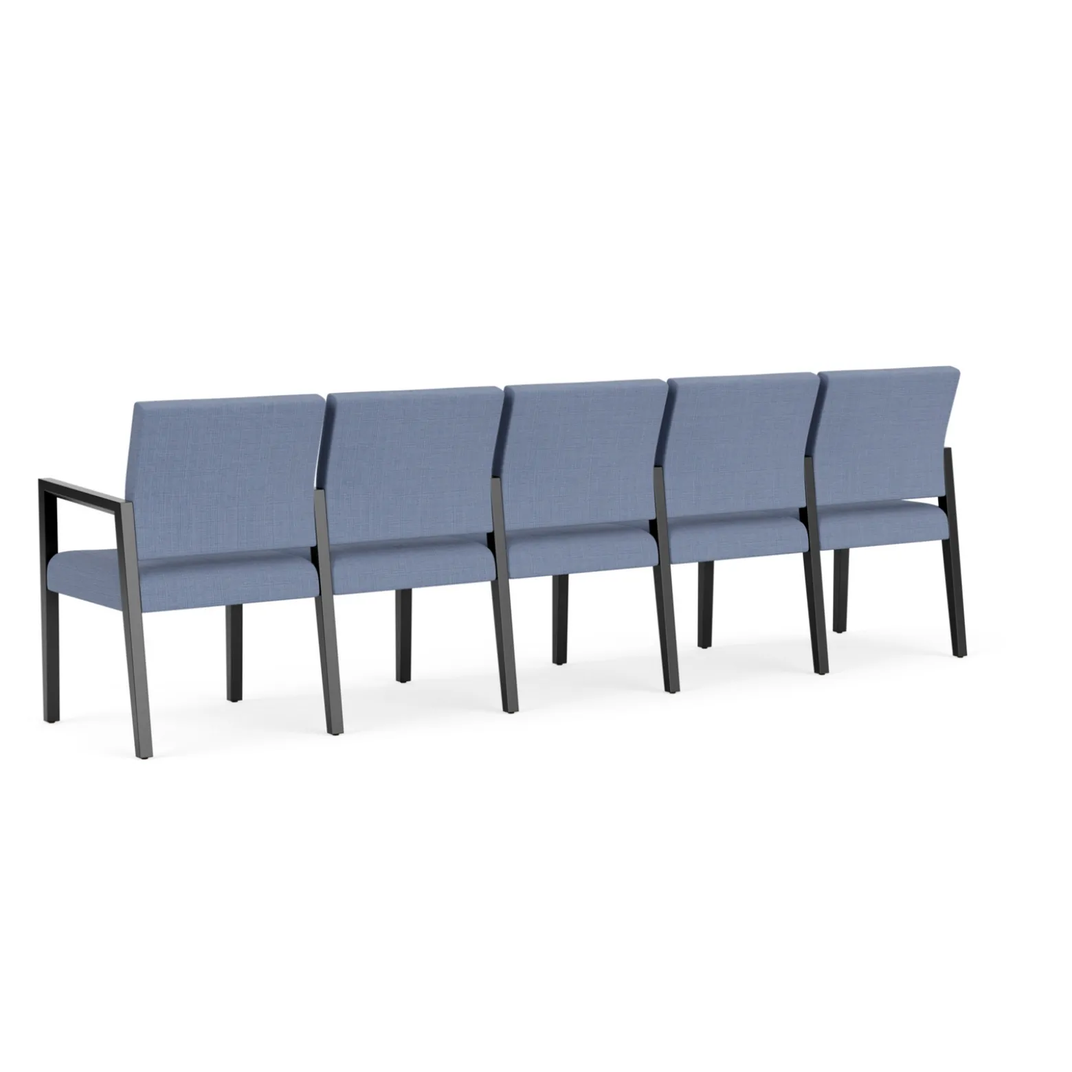 Hampton Five Seat Sofa with Center Arms in Designer Upholstery