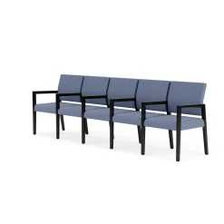 Hampton Five Seat Sofa with Center Arms in Designer Upholstery