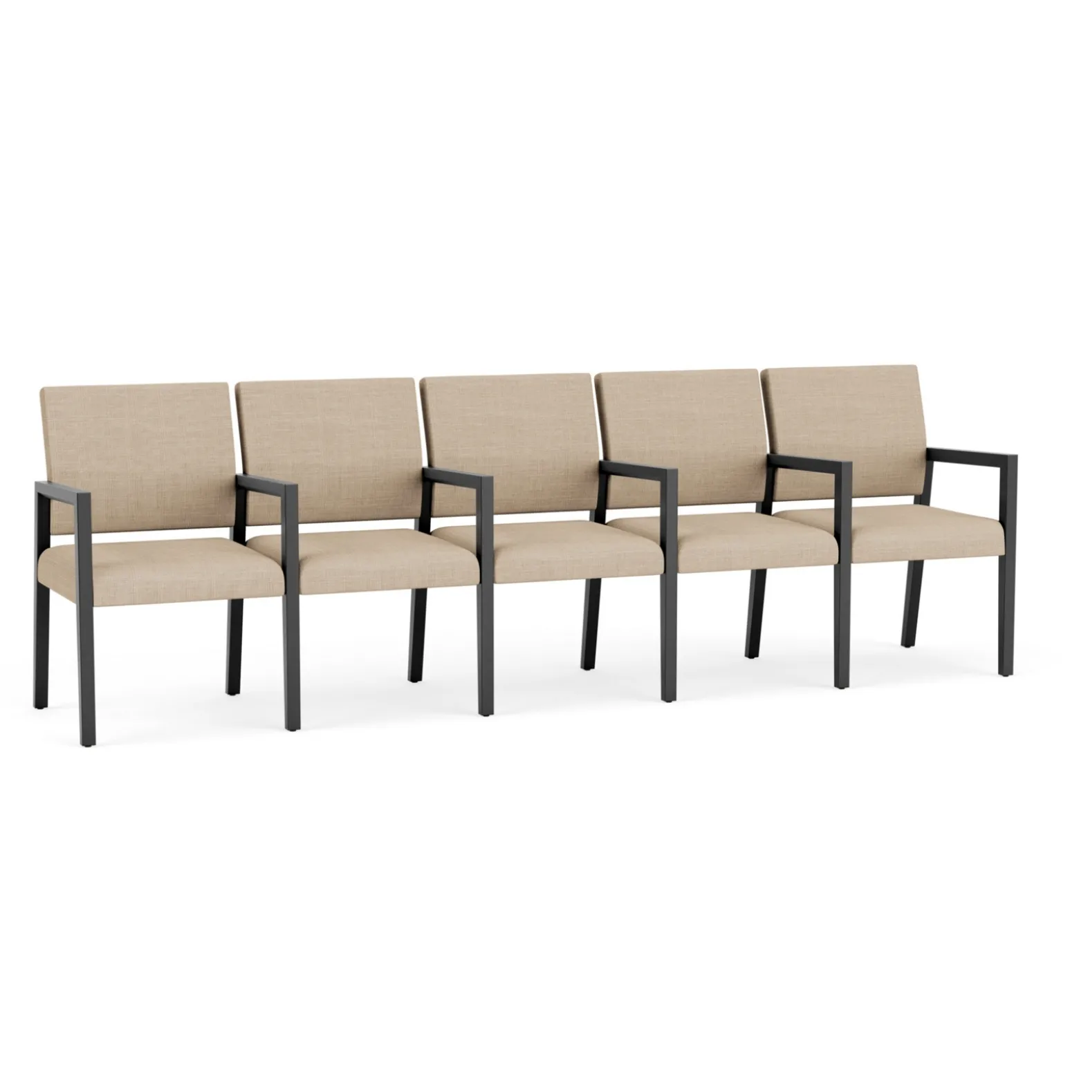 Hampton Five Seat Sofa with Center Arms in Designer Upholstery