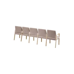 Hampton Five Seat Sofa with Center Arms in Designer Upholstery