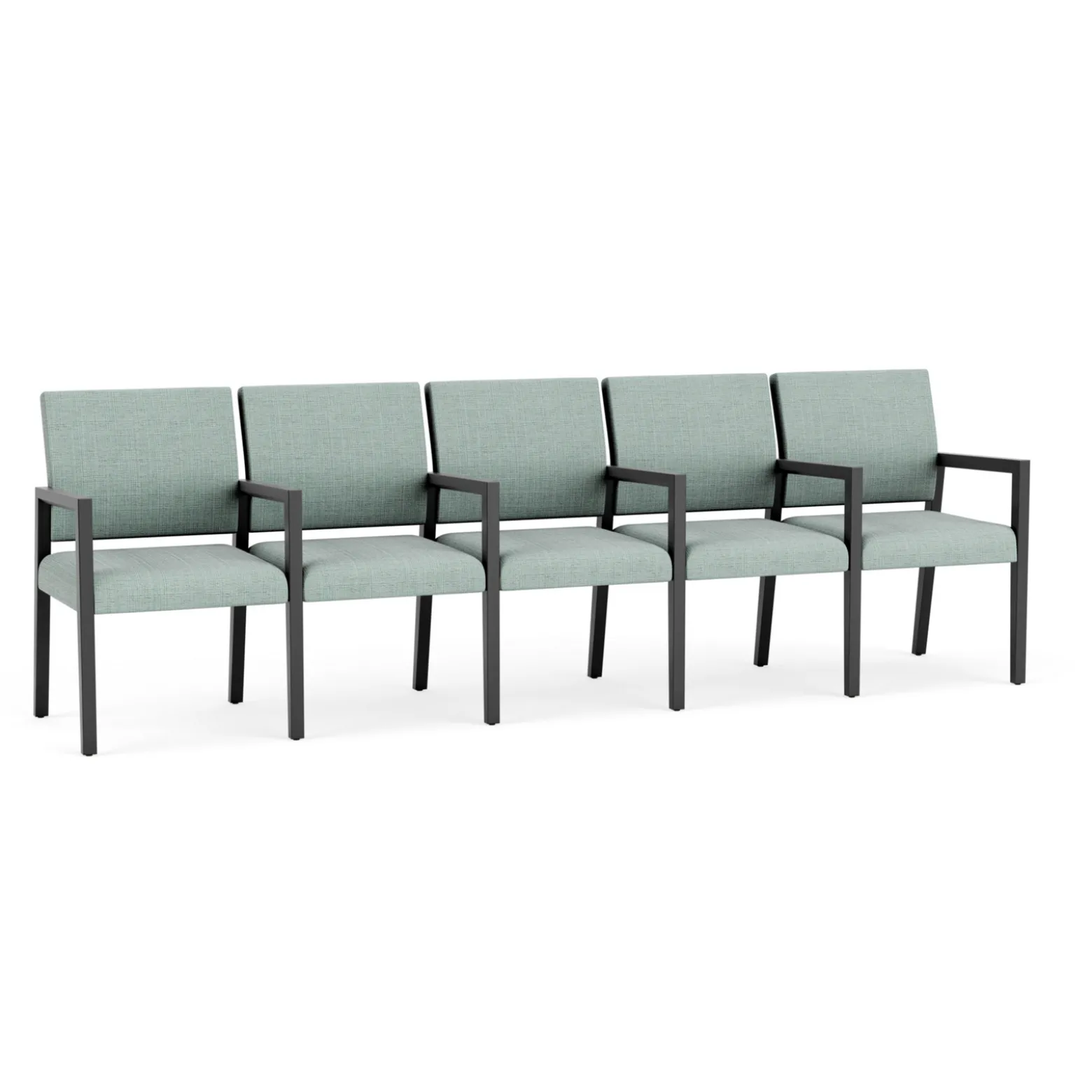 Hampton Five Seat Sofa with Center Arms in Designer Upholstery