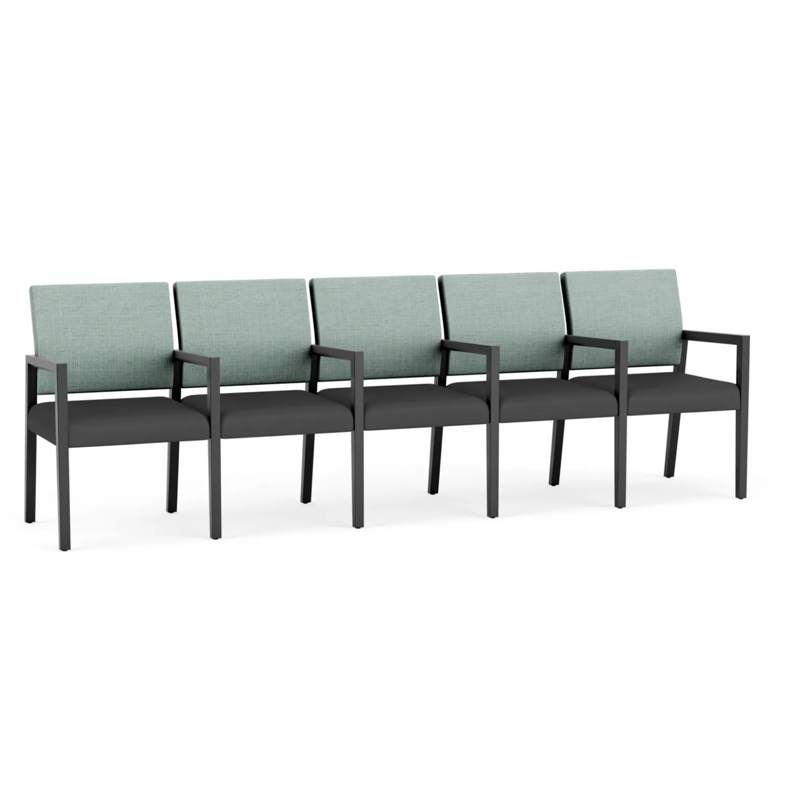 Hampton Five Seat Sofa with Center Arms in Designer Upholstery