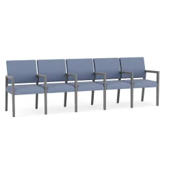 Hampton Five Seat Sofa with Center Arms in Designer Upholstery