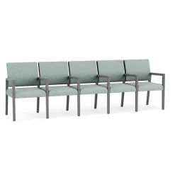 Hampton Five Seat Sofa with Center Arms in Designer Upholstery