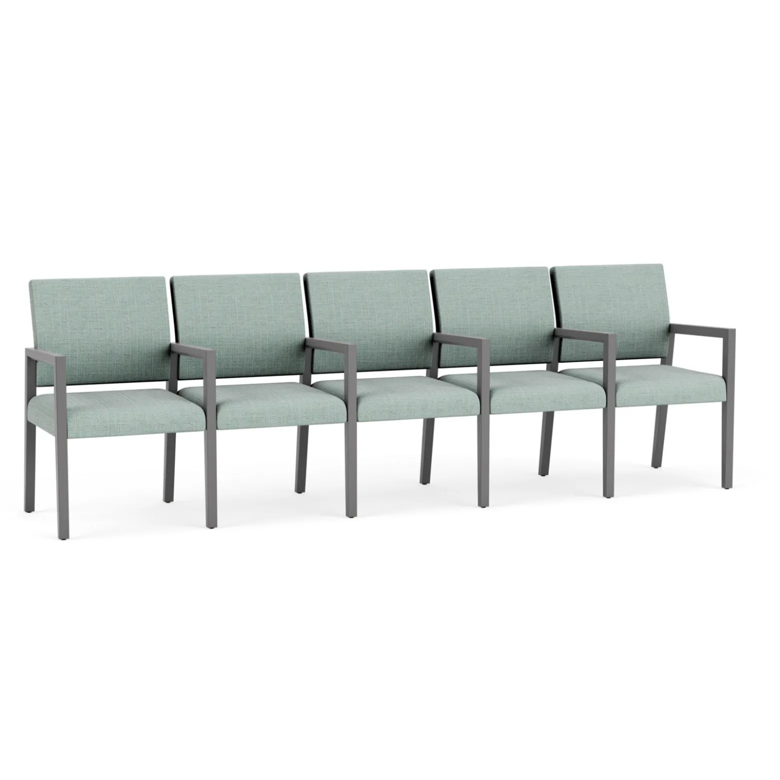 Hampton Five Seat Sofa with Center Arms in Designer Upholstery