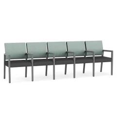Hampton Five Seat Sofa with Center Arms in Designer Upholstery