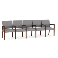 Hampton Five Seat Sofa with Center Arms in Designer Upholstery