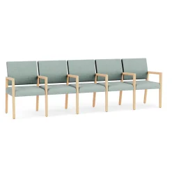 Hampton Five Seat Sofa with Center Arms in Designer Upholstery