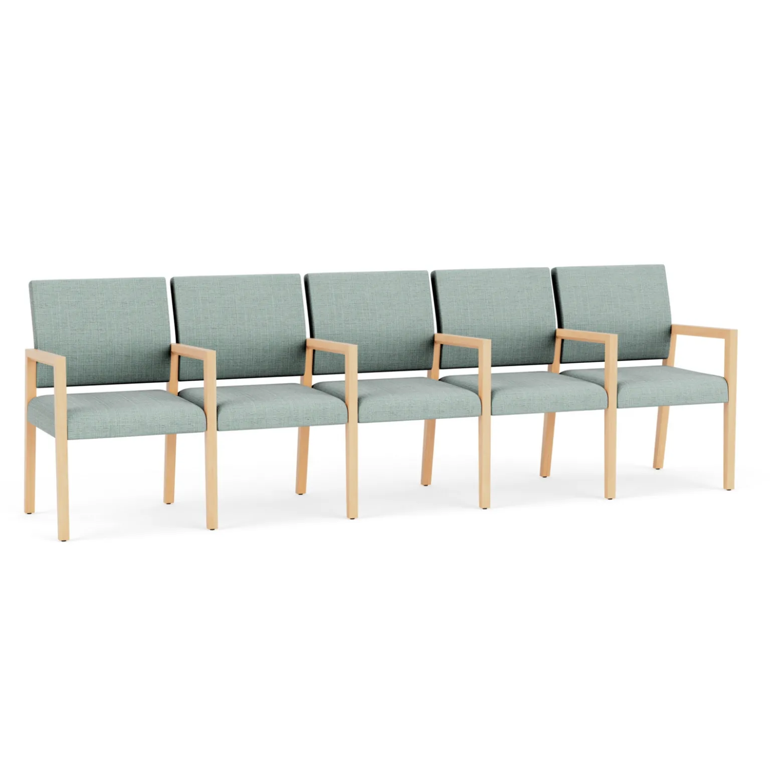 Hampton Five Seat Sofa with Center Arms in Designer Upholstery