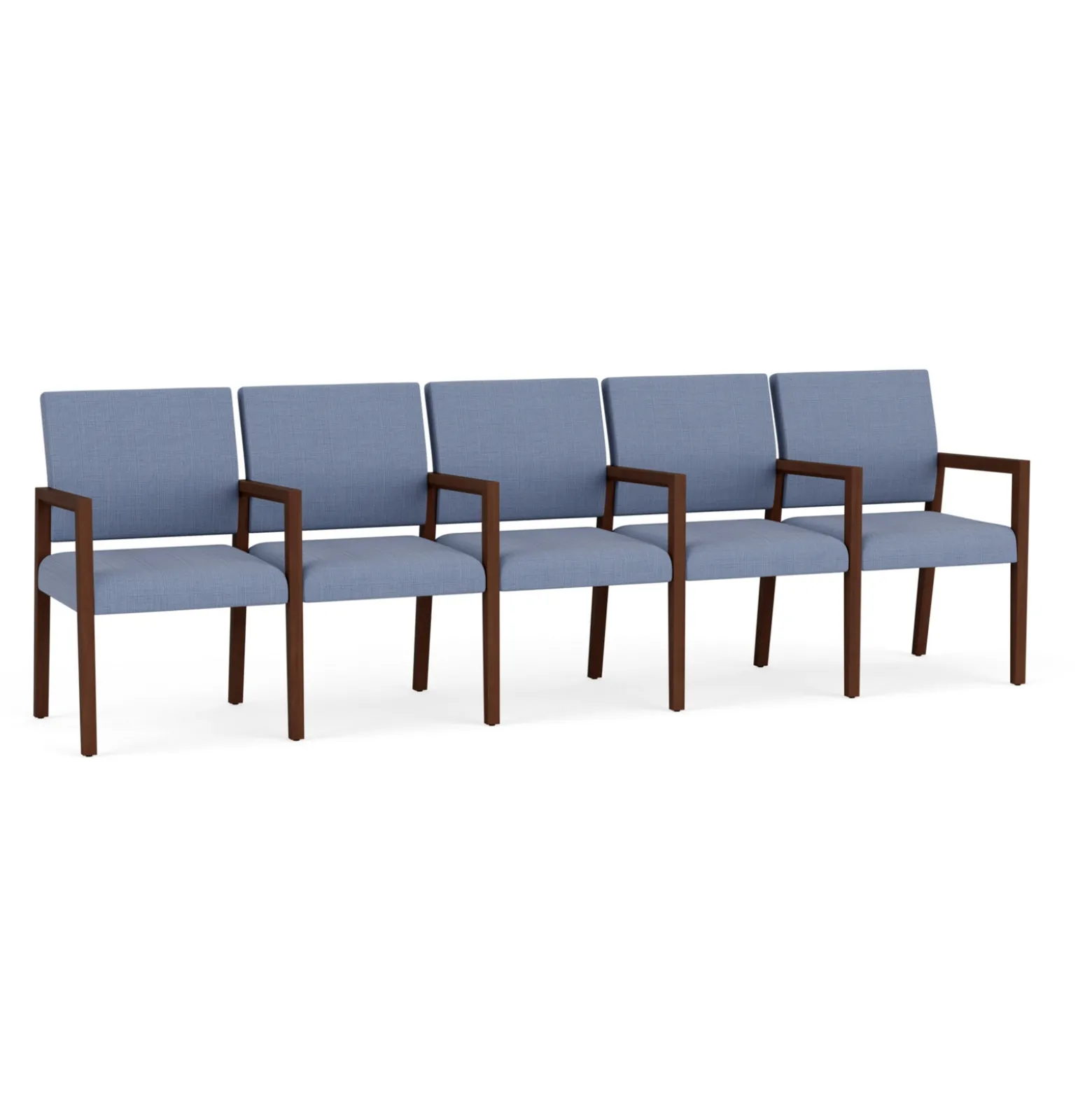Hampton Five Seat Sofa with Center Arms in Designer Upholstery