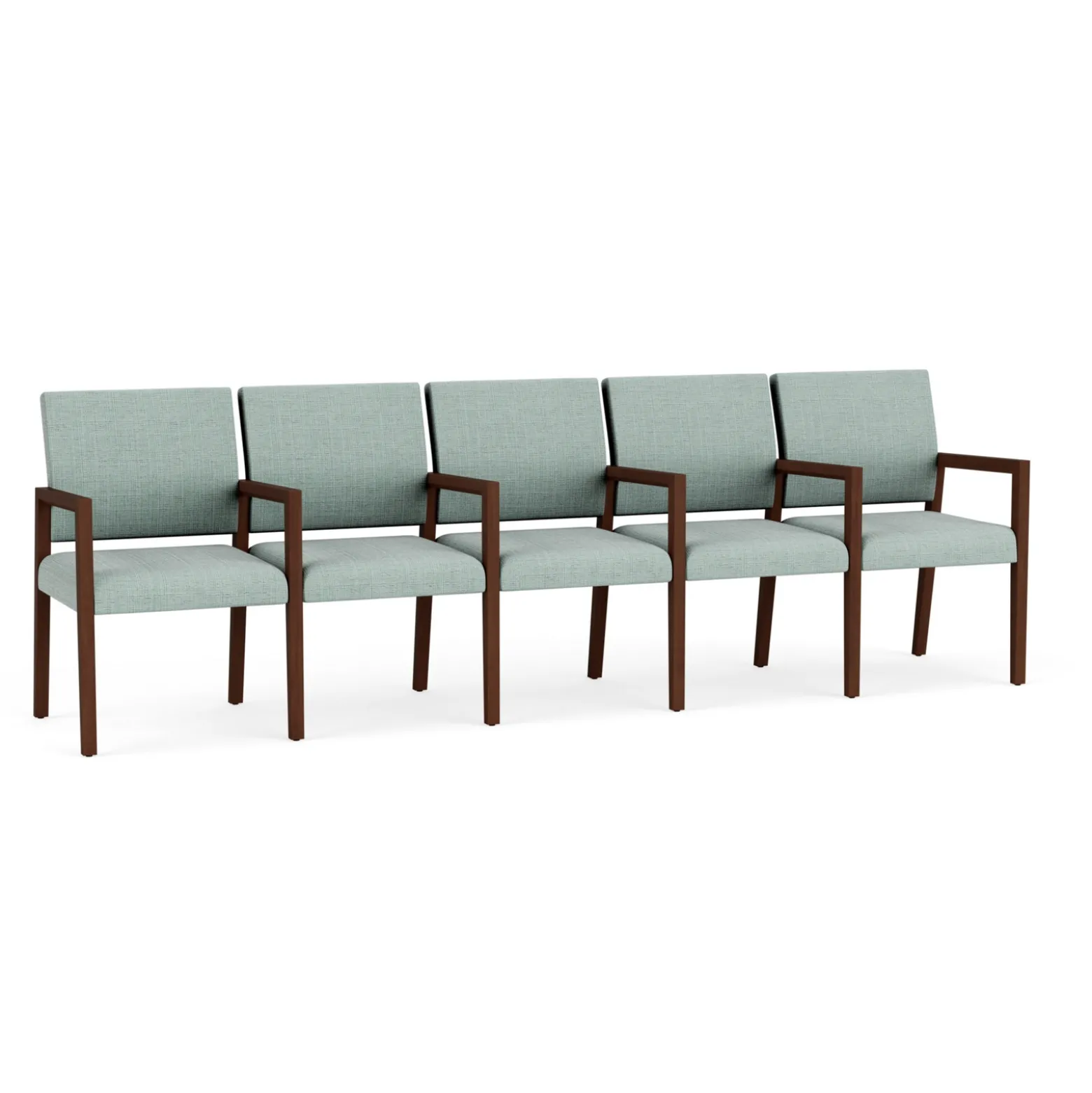 Hampton Five Seat Sofa with Center Arms in Designer Upholstery