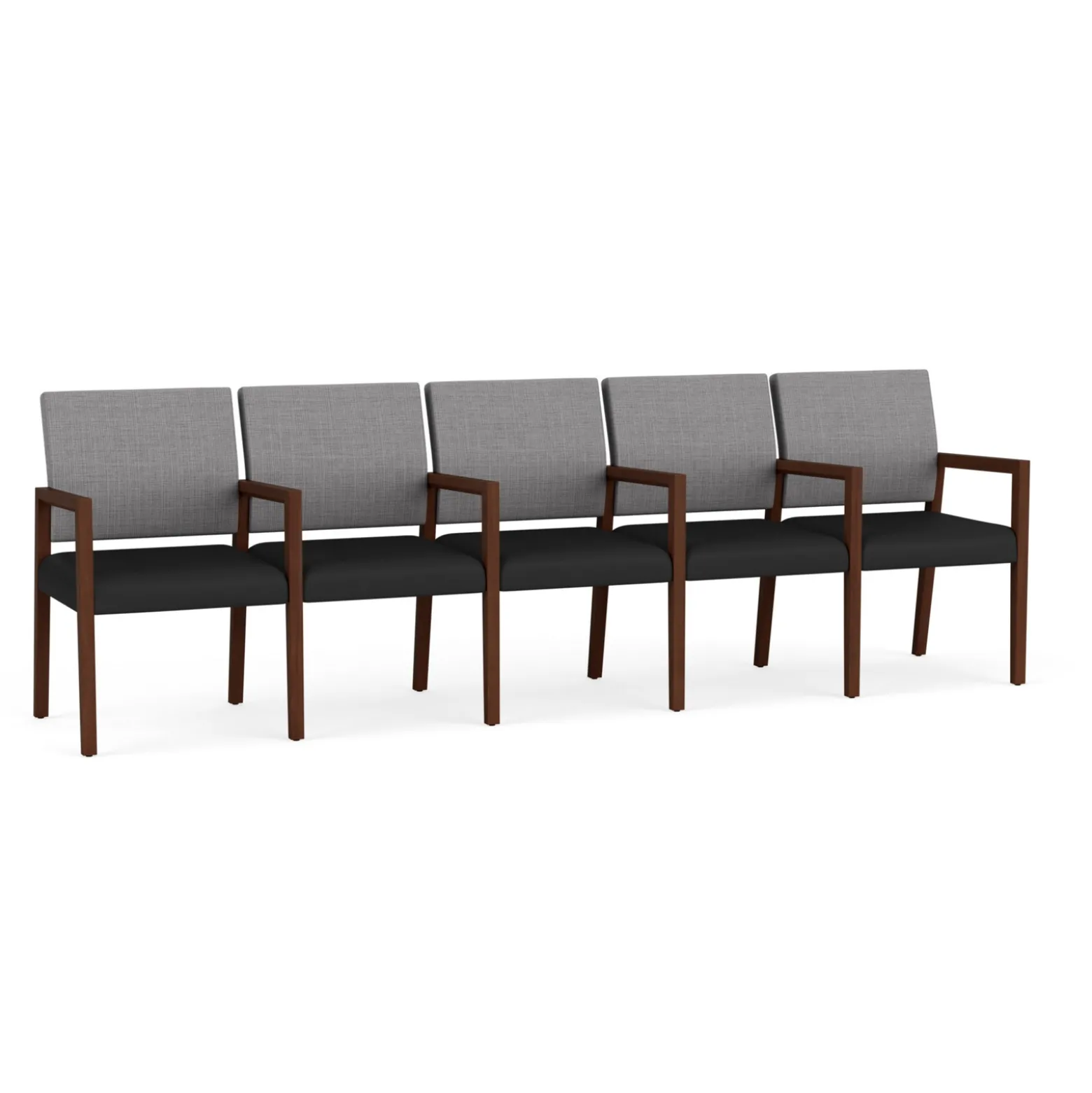 Hampton Five Seat Sofa with Center Arms in Designer Upholstery