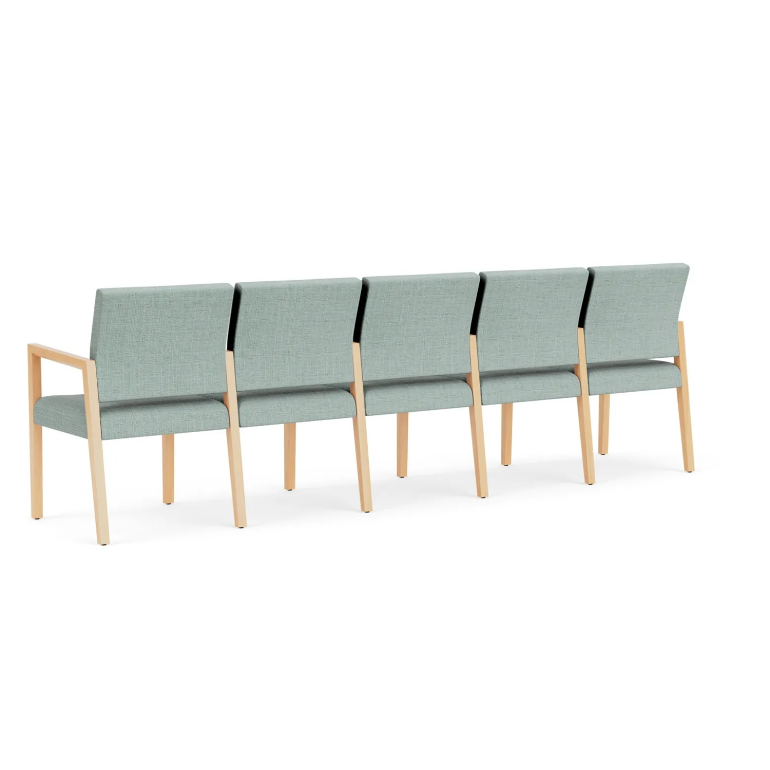 Hampton Five Seat Sofa with Center Arms in Designer Upholstery