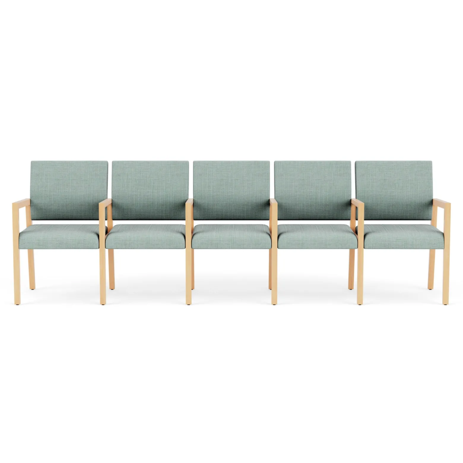 Hampton Five Seat Sofa with Center Arms in Designer Upholstery