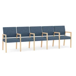 Hampton Five Seat Sofa with Center Arms in Standard Upholstery