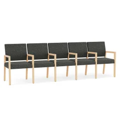 Hampton Five Seat Sofa with Center Arms in Standard Upholstery