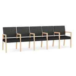 Hampton Five Seat Sofa with Center Arms in Standard Upholstery