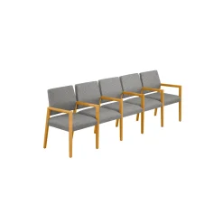 Hampton Five Seat Sofa with Center Arms in Standard Upholstery