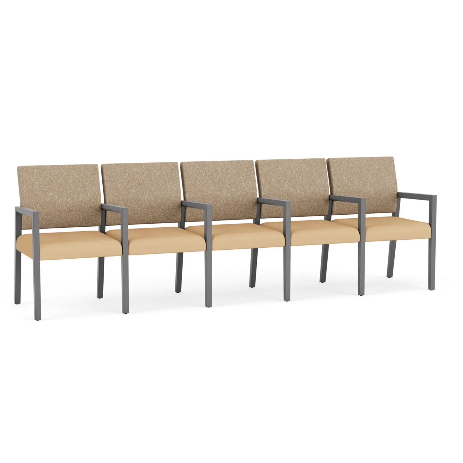 Hampton Five Seat Sofa with Center Arms in Standard Upholstery