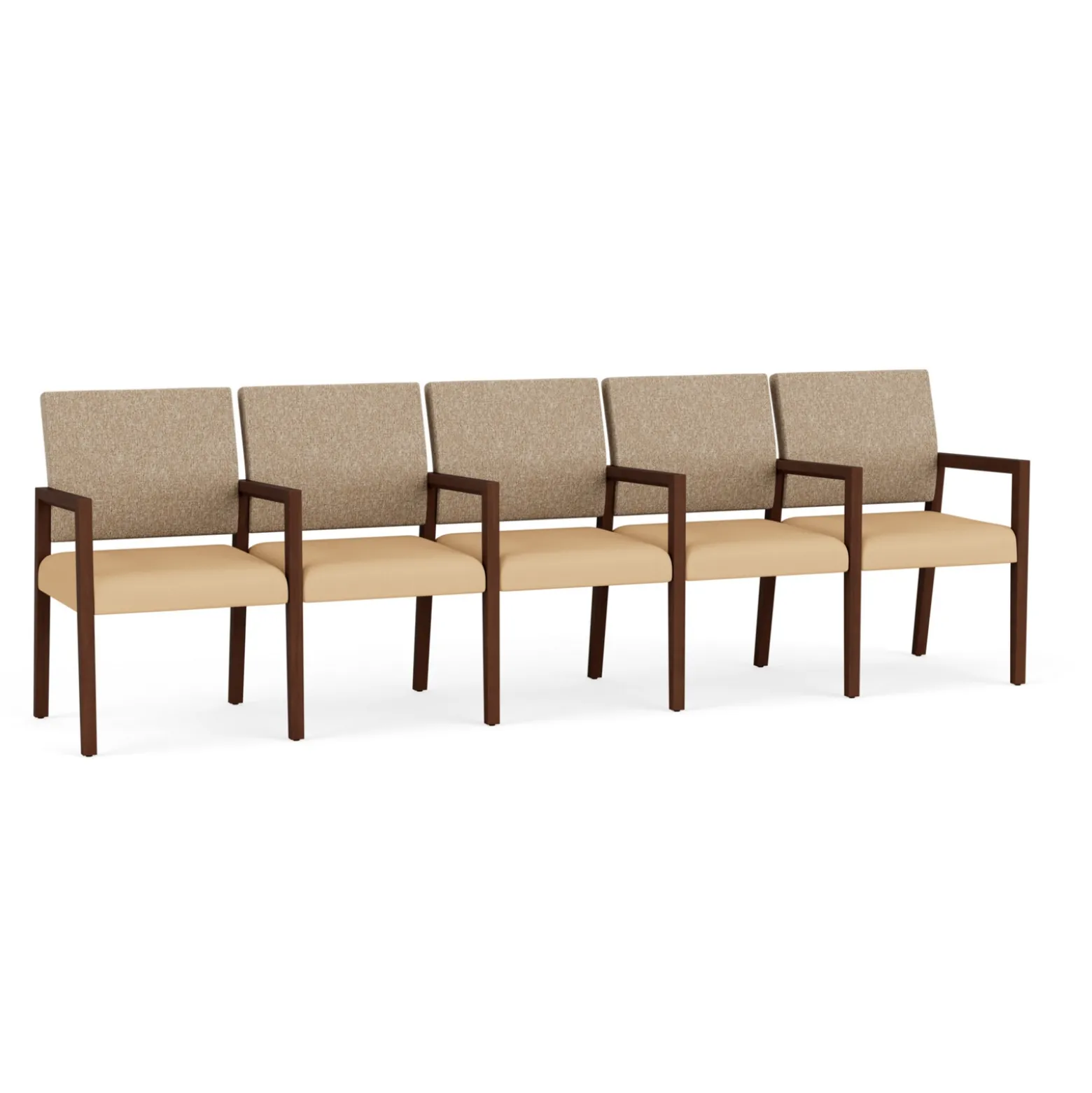 Hampton Five Seat Sofa with Center Arms in Standard Upholstery