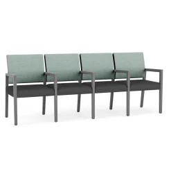 Hampton Four Seat Sofa with Center Arms in Designer Upholstery