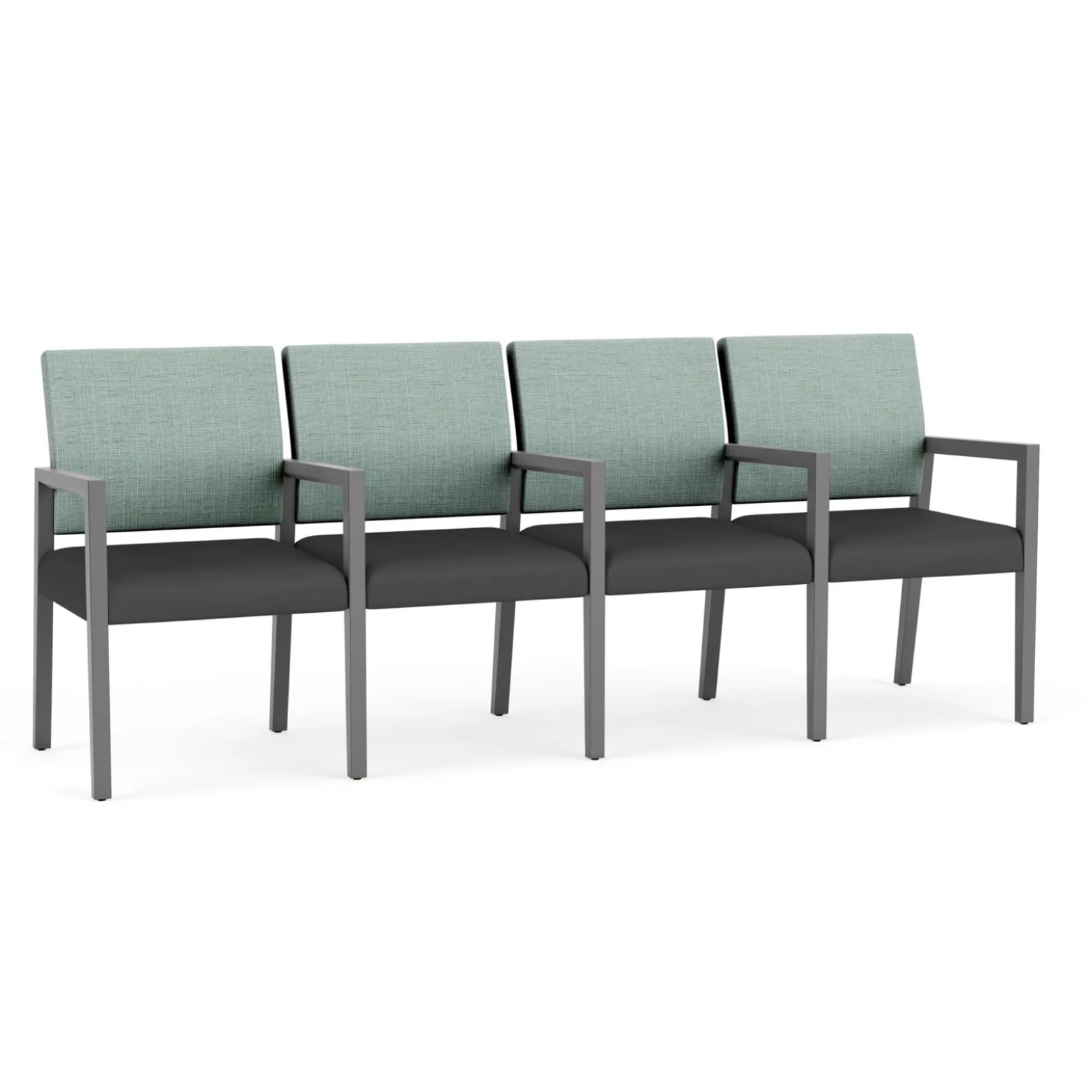 Hampton Four Seat Sofa with Center Arms in Designer Upholstery