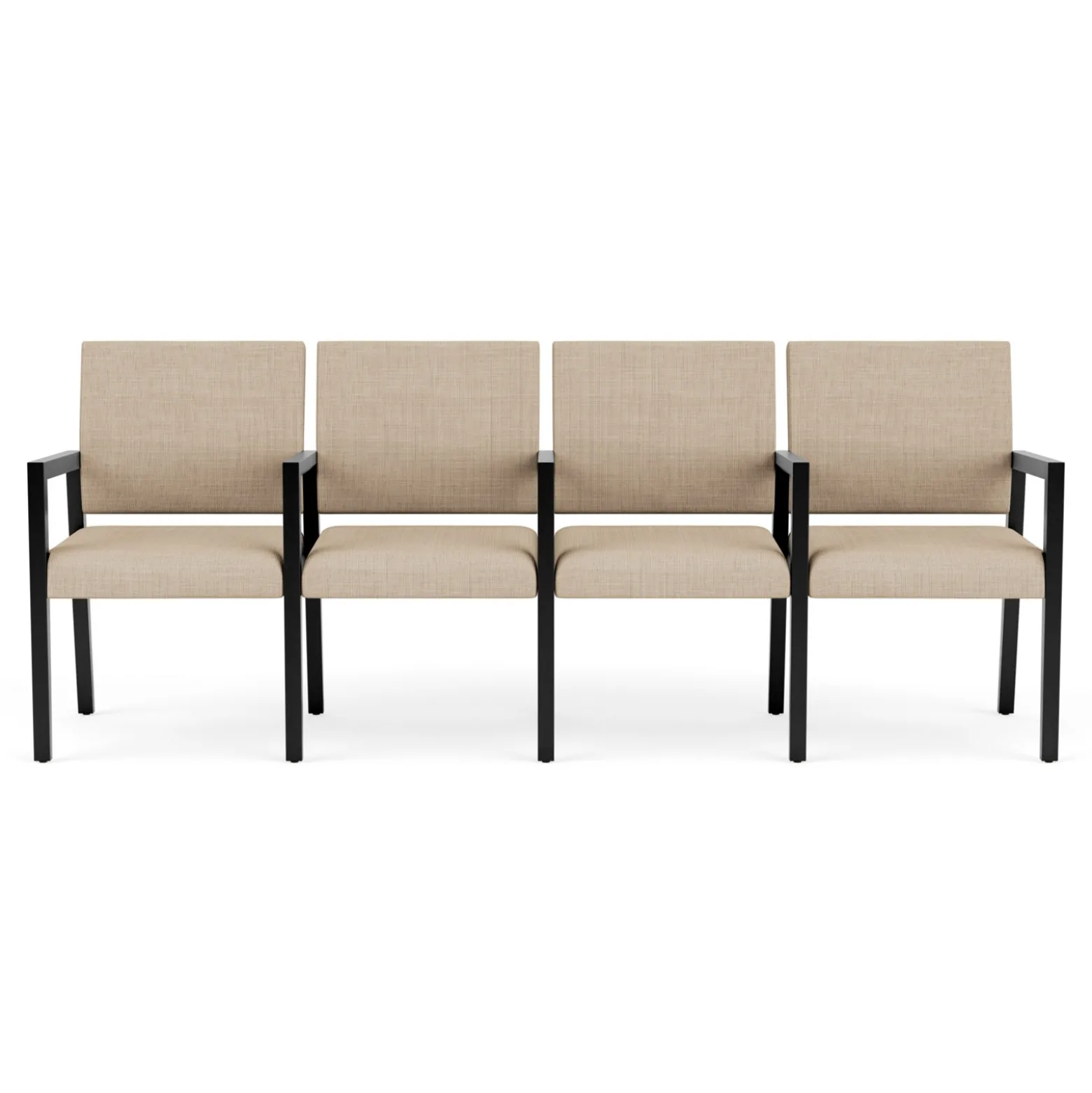 Hampton Four Seat Sofa with Center Arms in Designer Upholstery