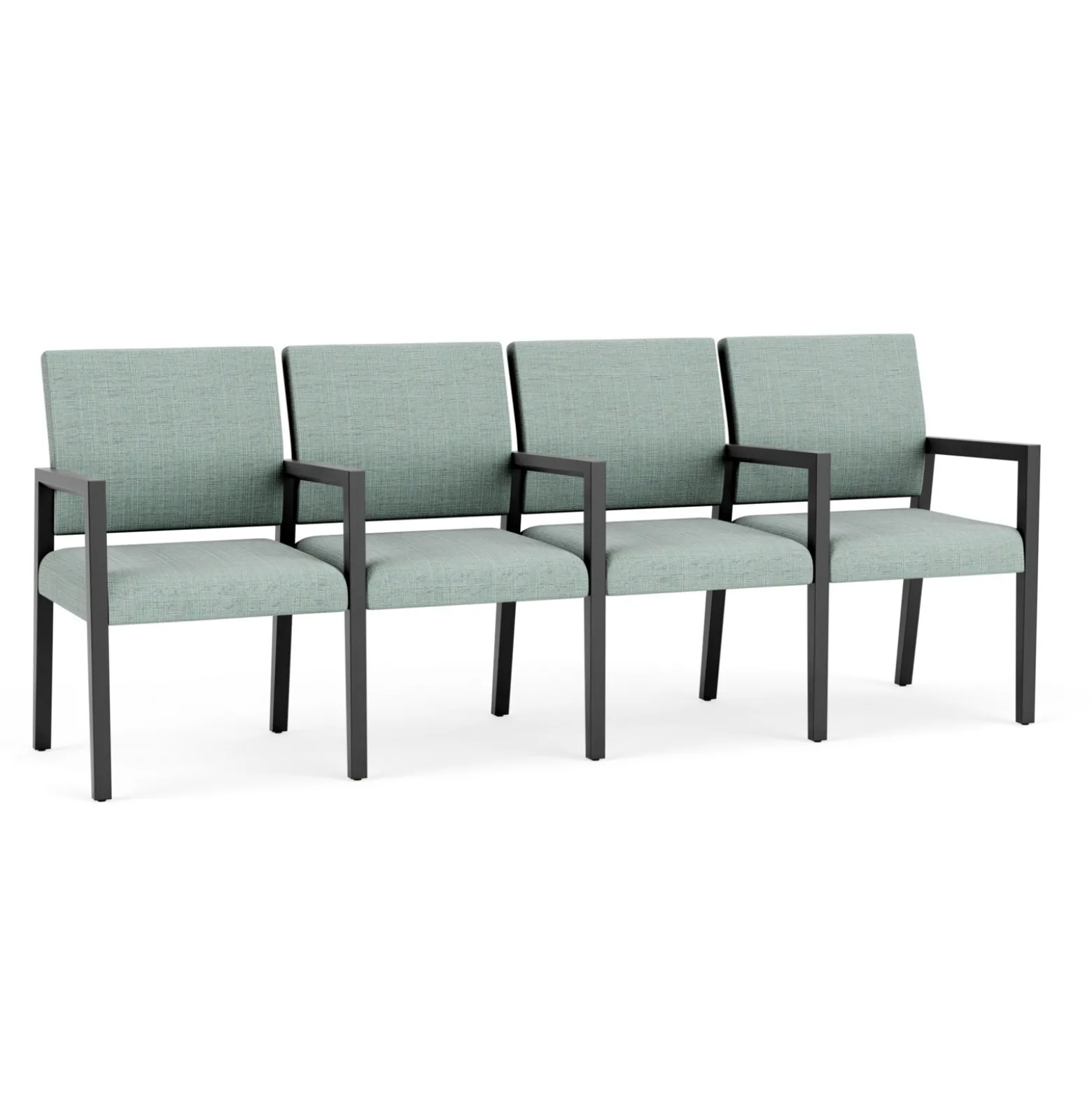 Hampton Four Seat Sofa with Center Arms in Designer Upholstery