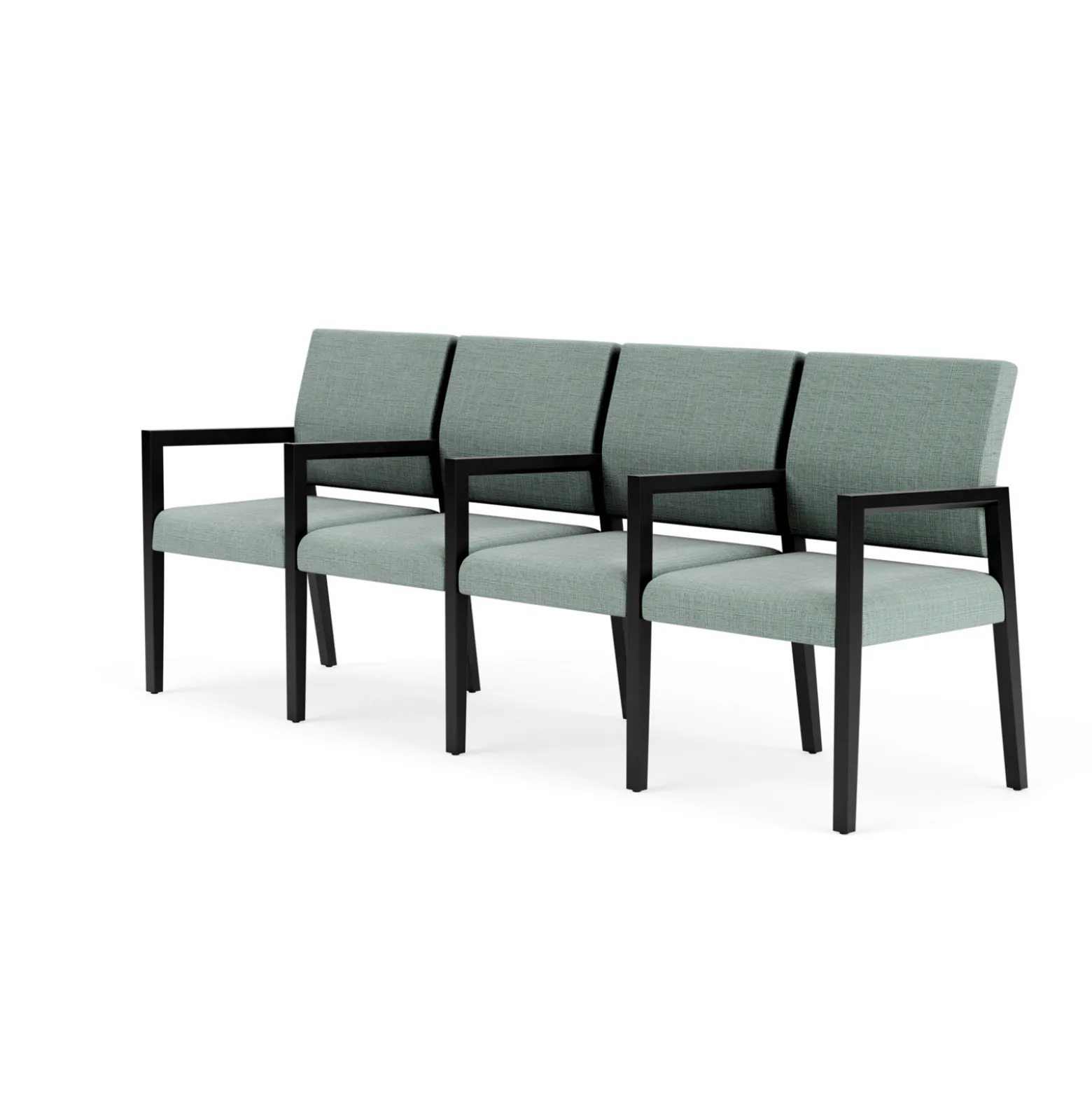 Hampton Four Seat Sofa with Center Arms in Designer Upholstery