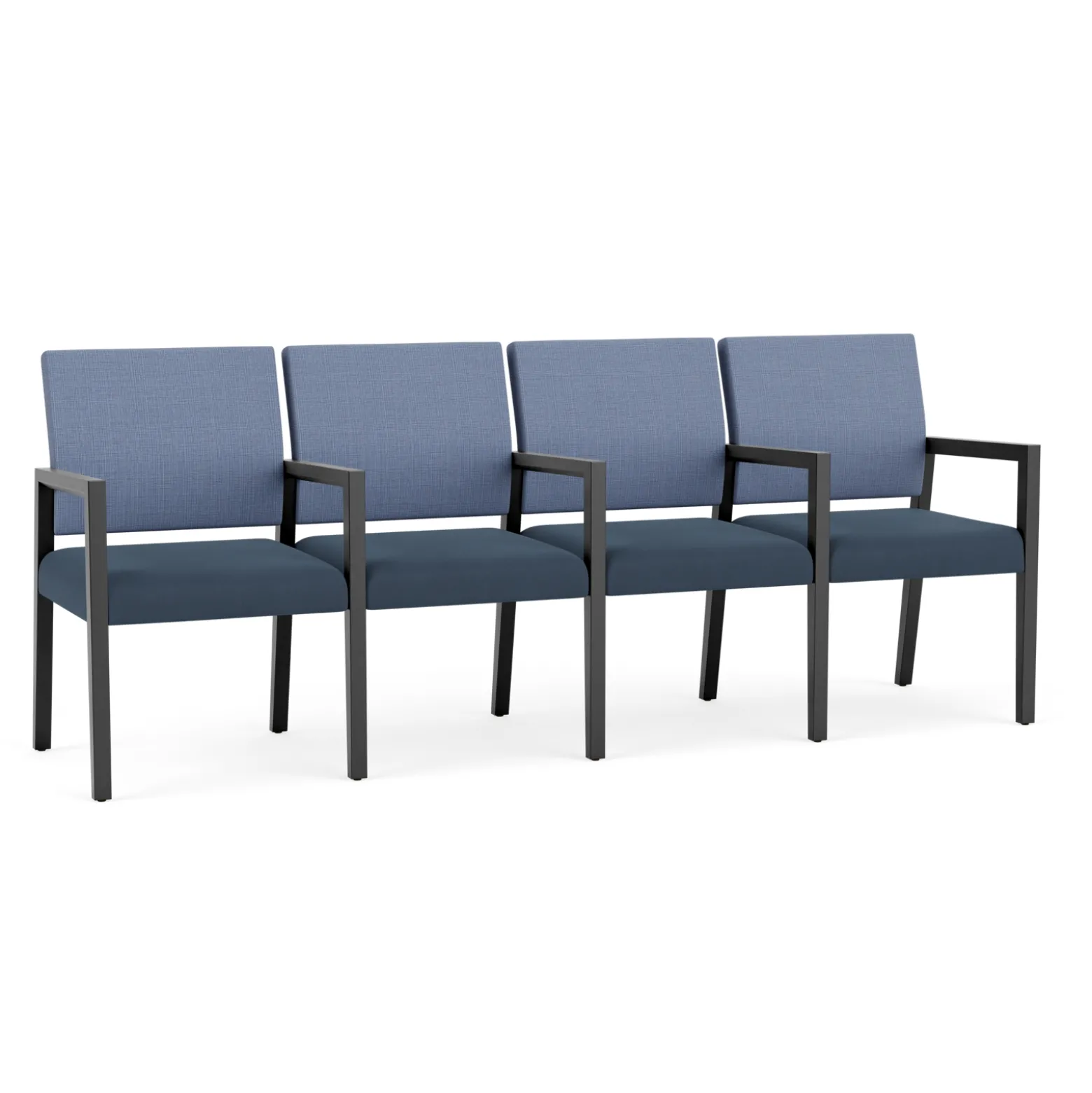 Hampton Four Seat Sofa with Center Arms in Designer Upholstery