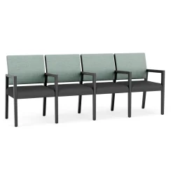 Hampton Four Seat Sofa with Center Arms in Designer Upholstery