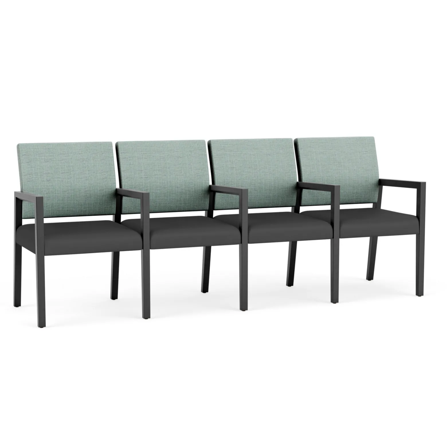 Hampton Four Seat Sofa with Center Arms in Designer Upholstery