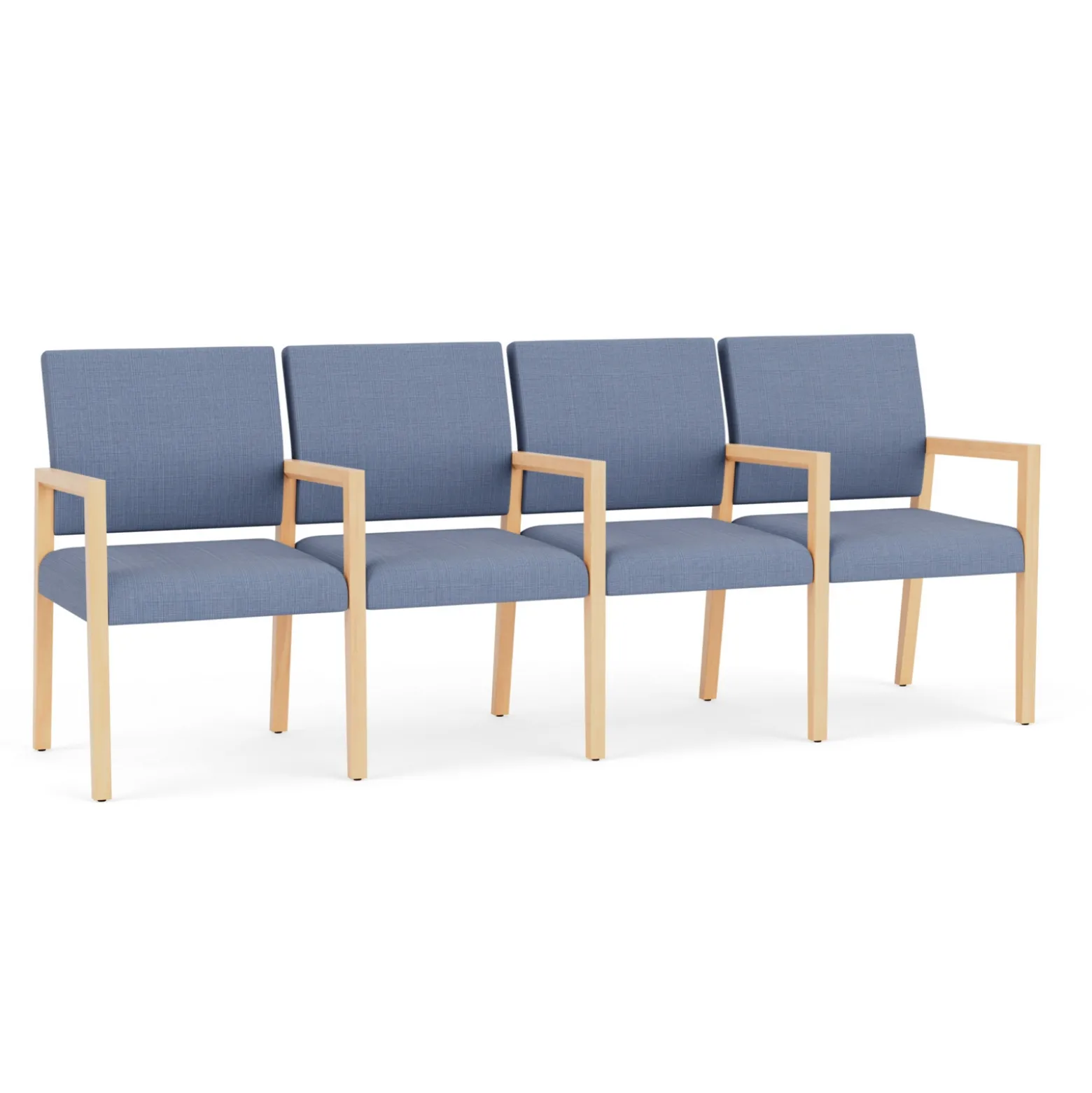 Hampton Four Seat Sofa with Center Arms in Designer Upholstery