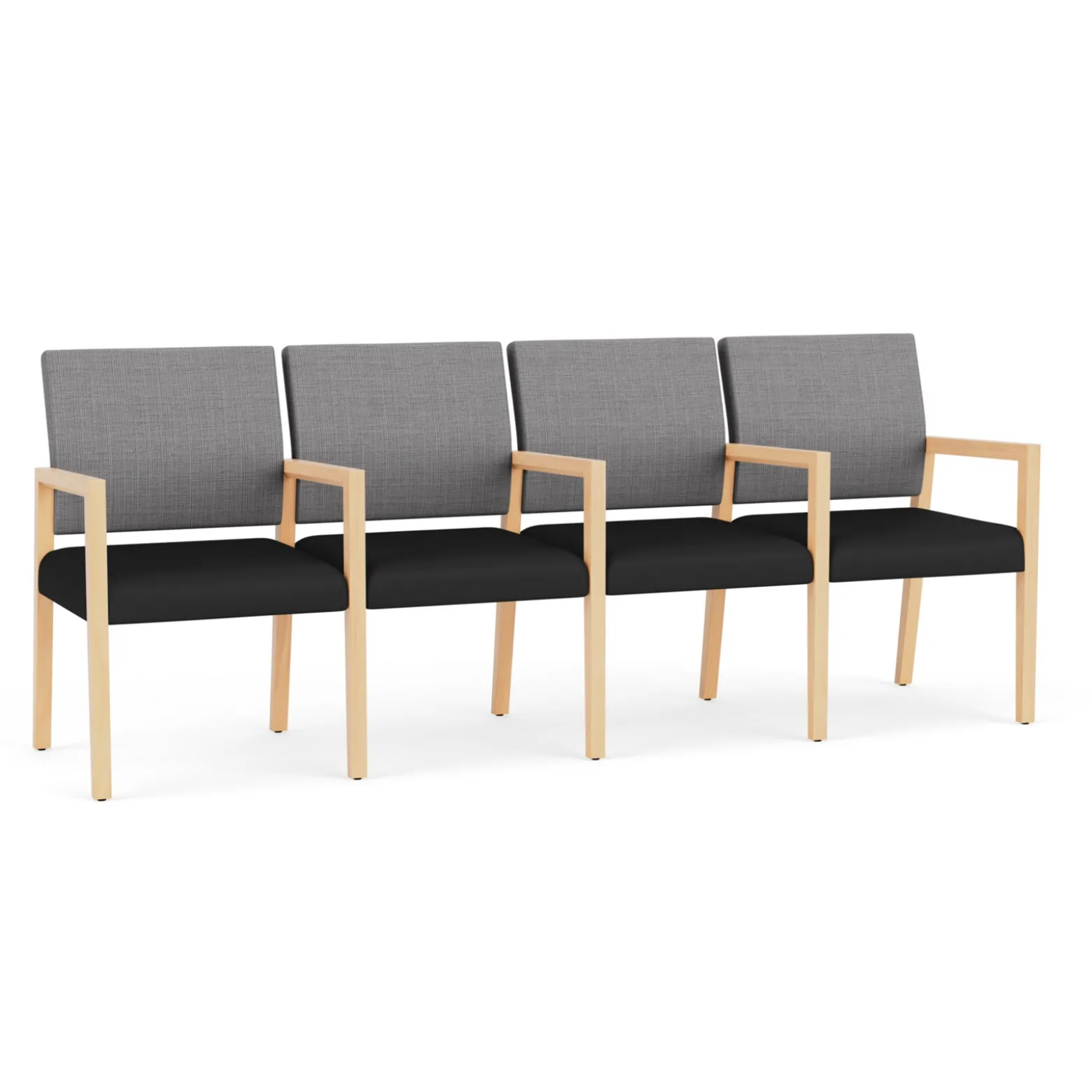 Hampton Four Seat Sofa with Center Arms in Designer Upholstery